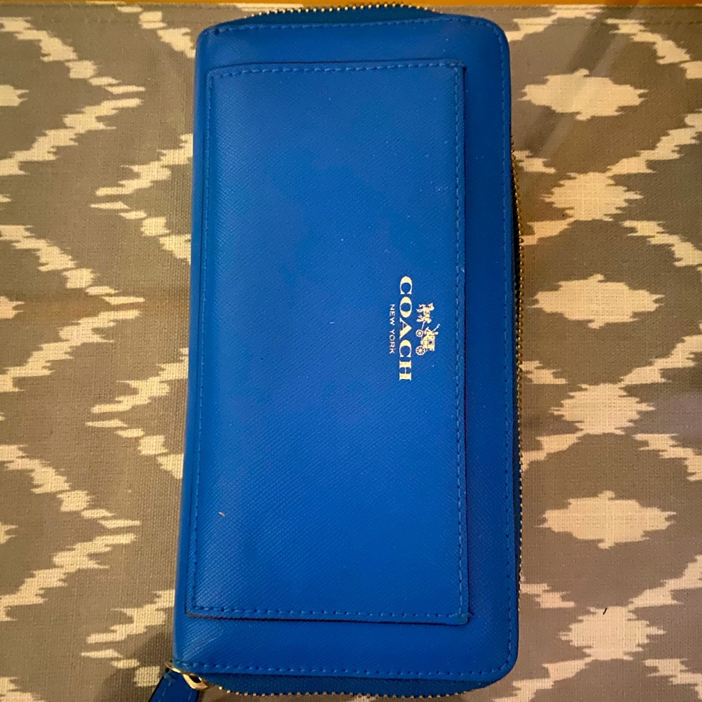 Bright blue Coach wallet